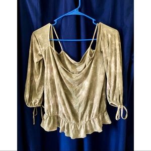 AE Soft & Sexy Tye Dye Cold Shoulder Long Sleeve